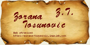 Zorana Tosunović vizit kartica